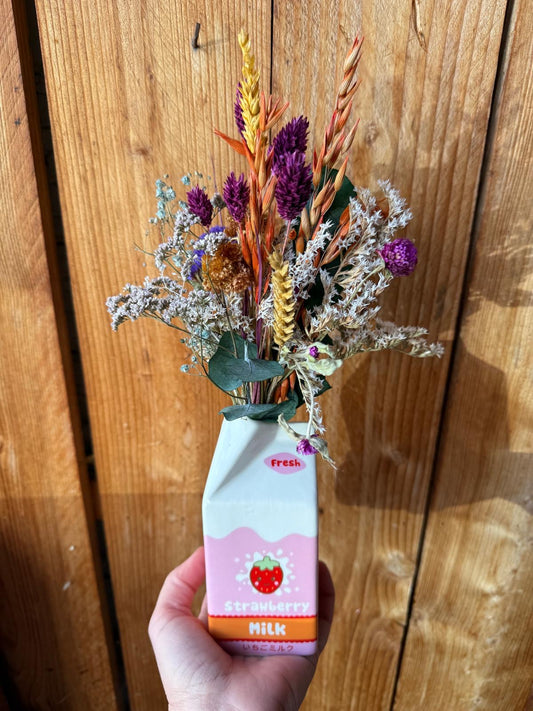 Colorful Dried Flower Bouquet in Vase for Birthdays