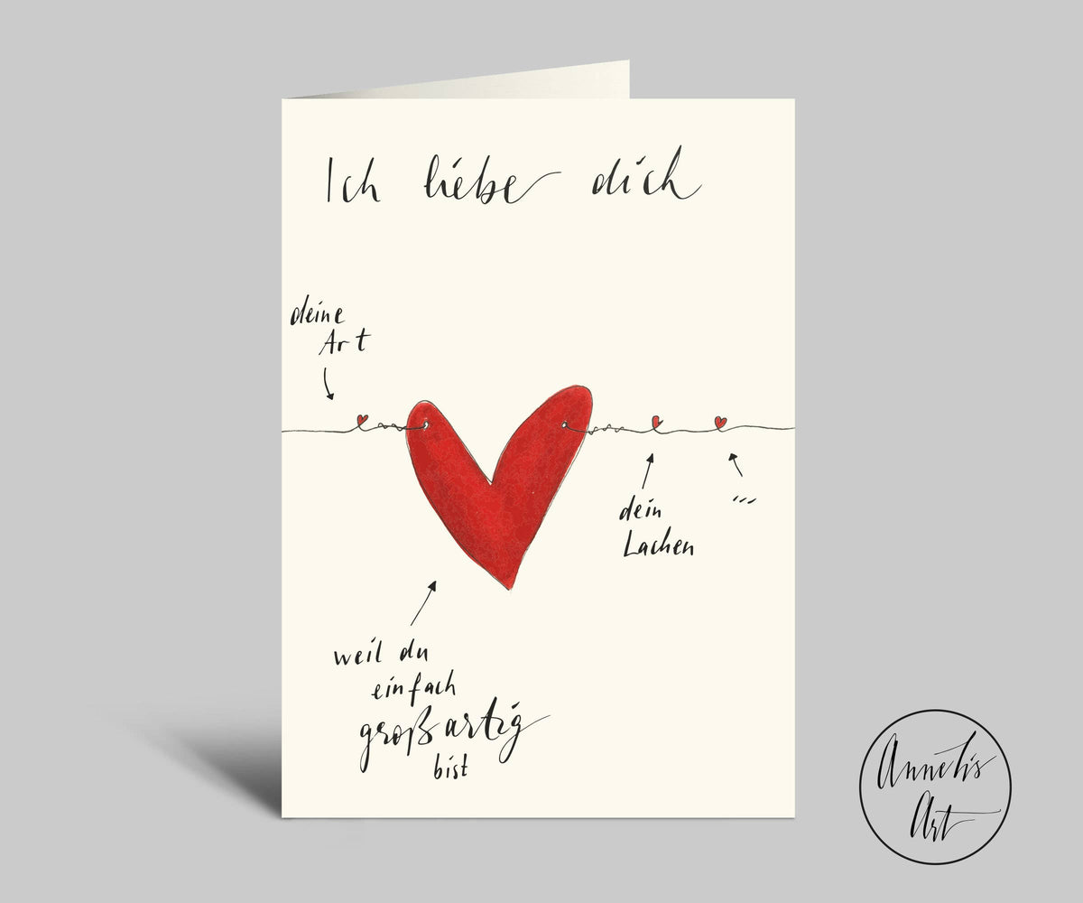 Valentinstagskarte | Ich liebe dich... | Klappkarte
