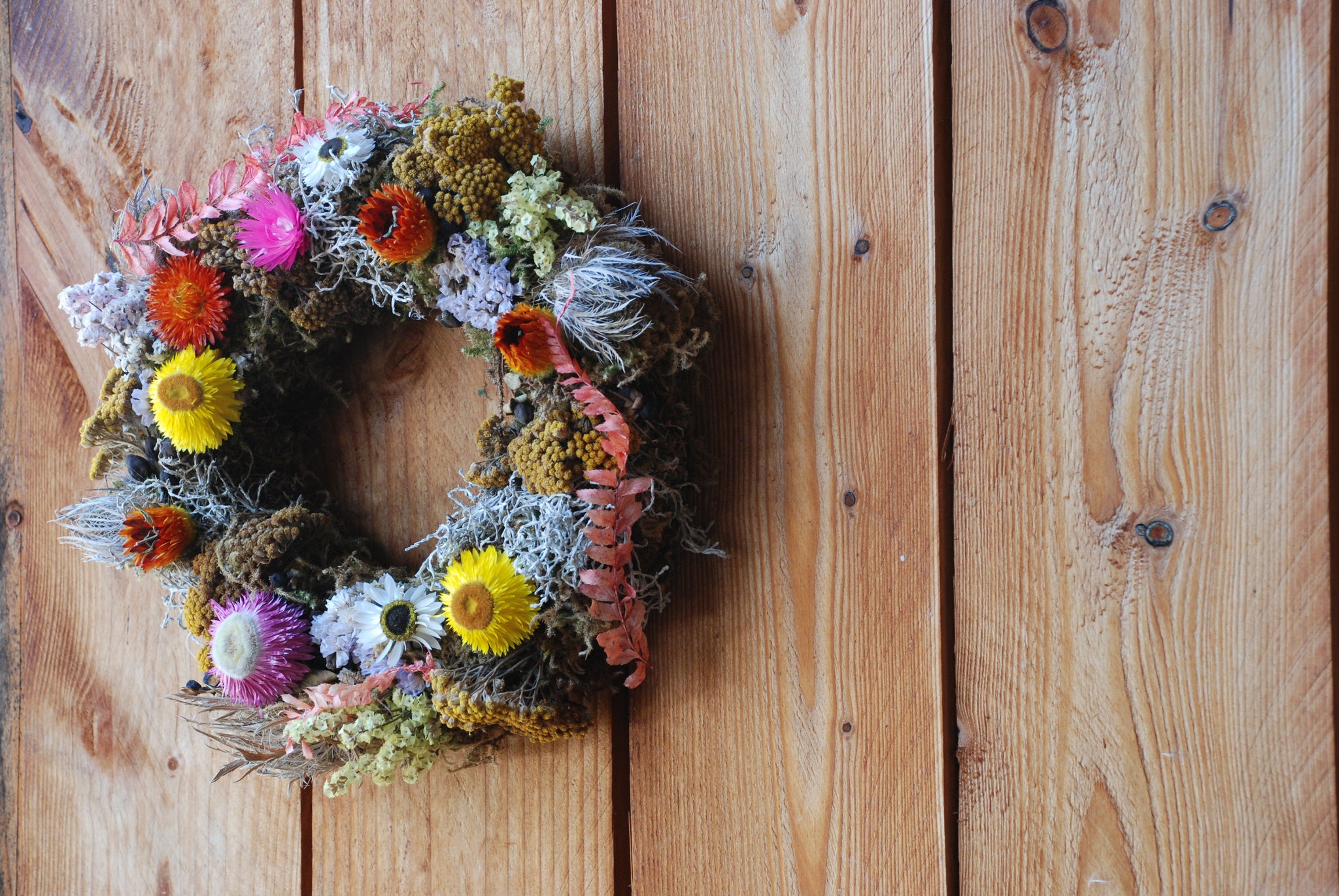 Wreath "Sommerwind-Kreation" Outdoor- und Indoor-tauglich - Wild und Schön