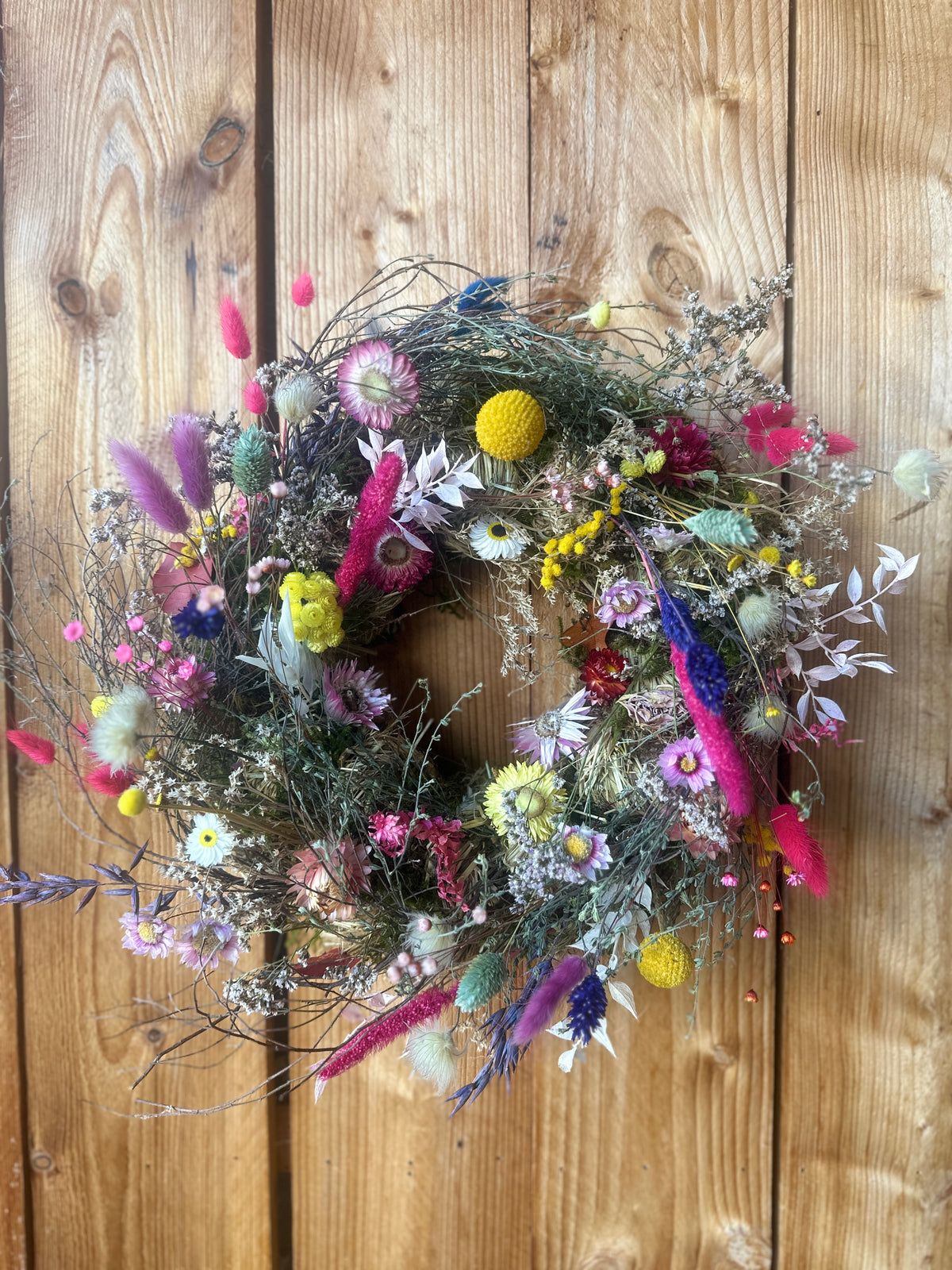 Türkranz Colorful Boho – Bunter Trockenblumenkranz voller Lebensfreude – Wild und Schön