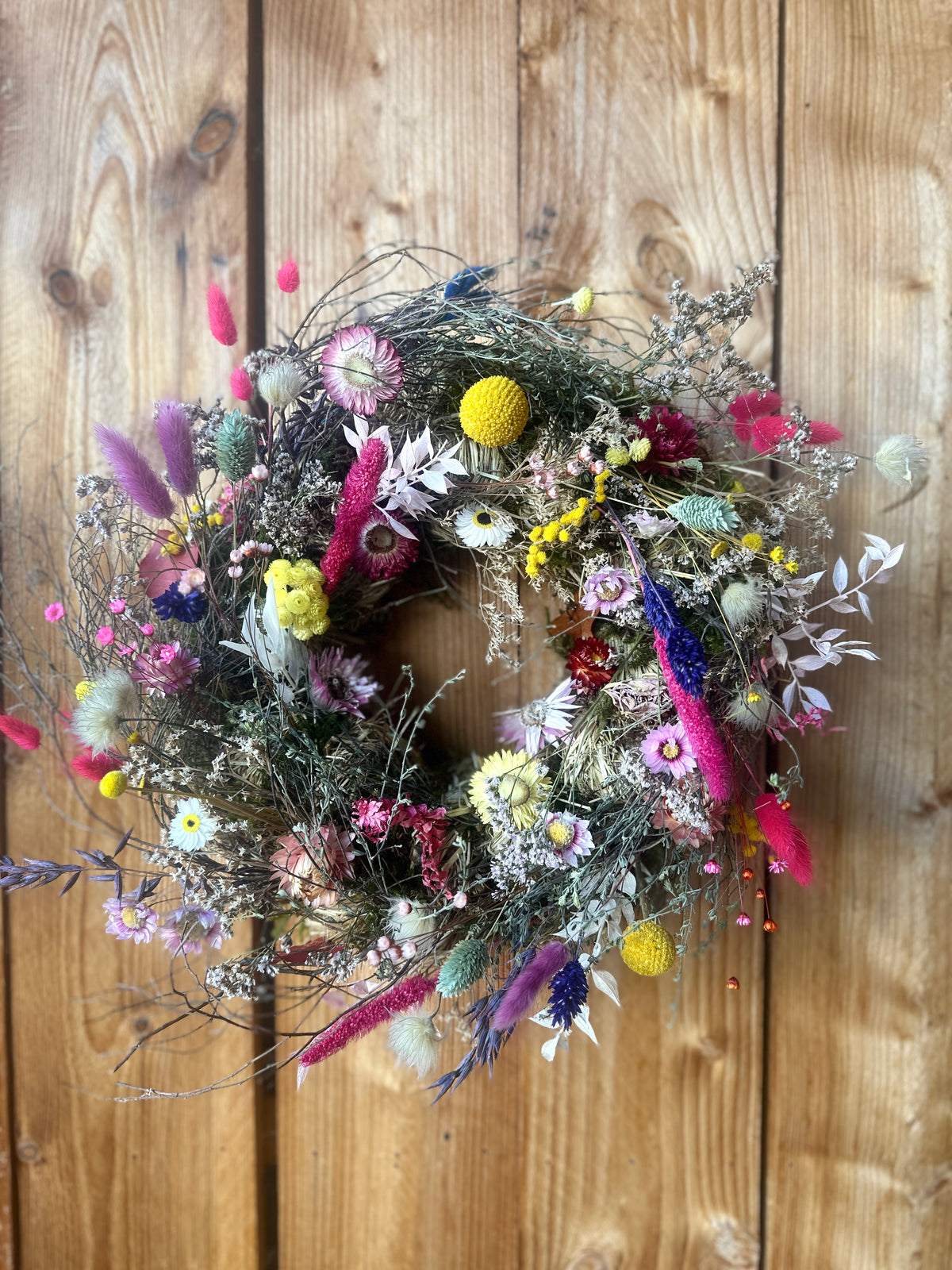 Türkranz Colorful Boho – Bunter Trockenblumenkranz voller Lebensfreude – Wild und Schön